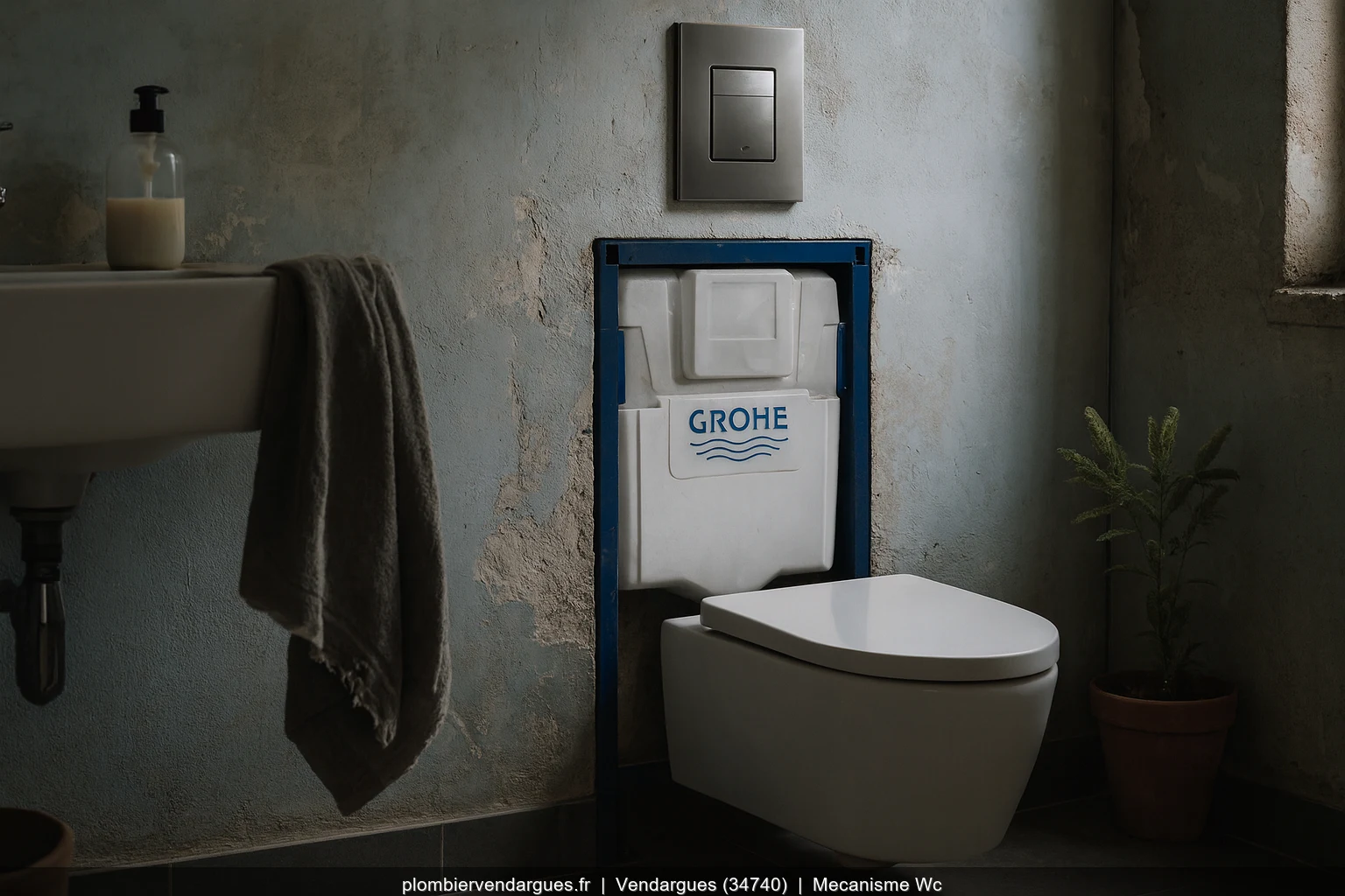 Remplacement mecanisme WC Geberit par plombier a Vendargues (34740)