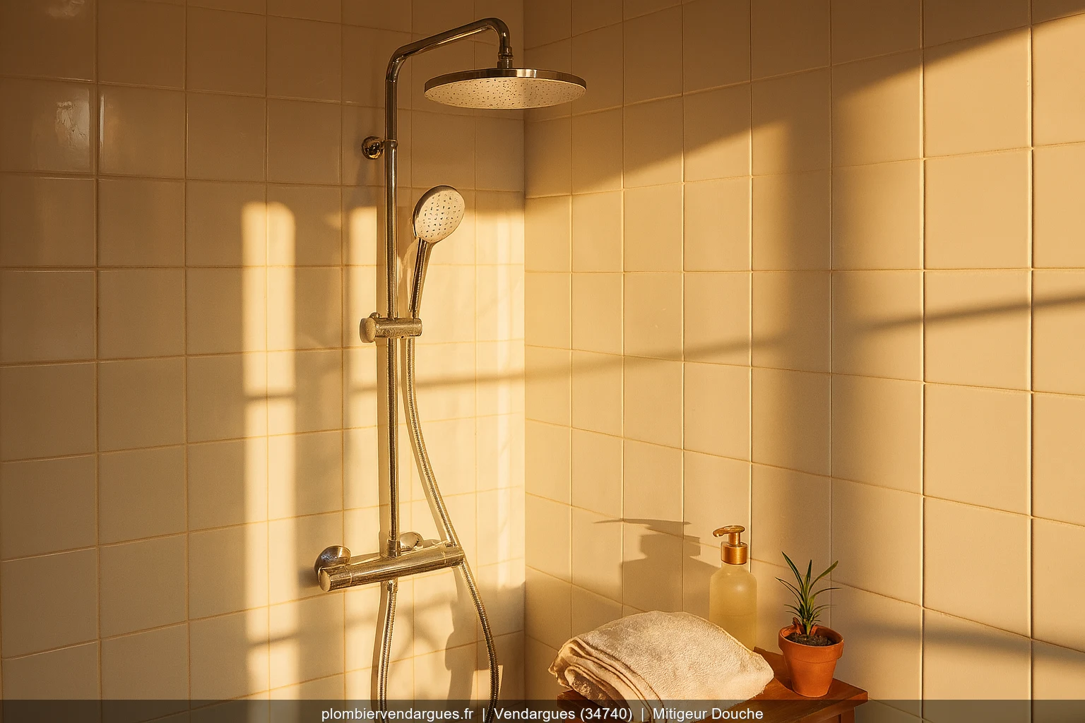 Pose mitigeur thermostatique douche Hansgrohe Ecostat a Vendargues (34740)