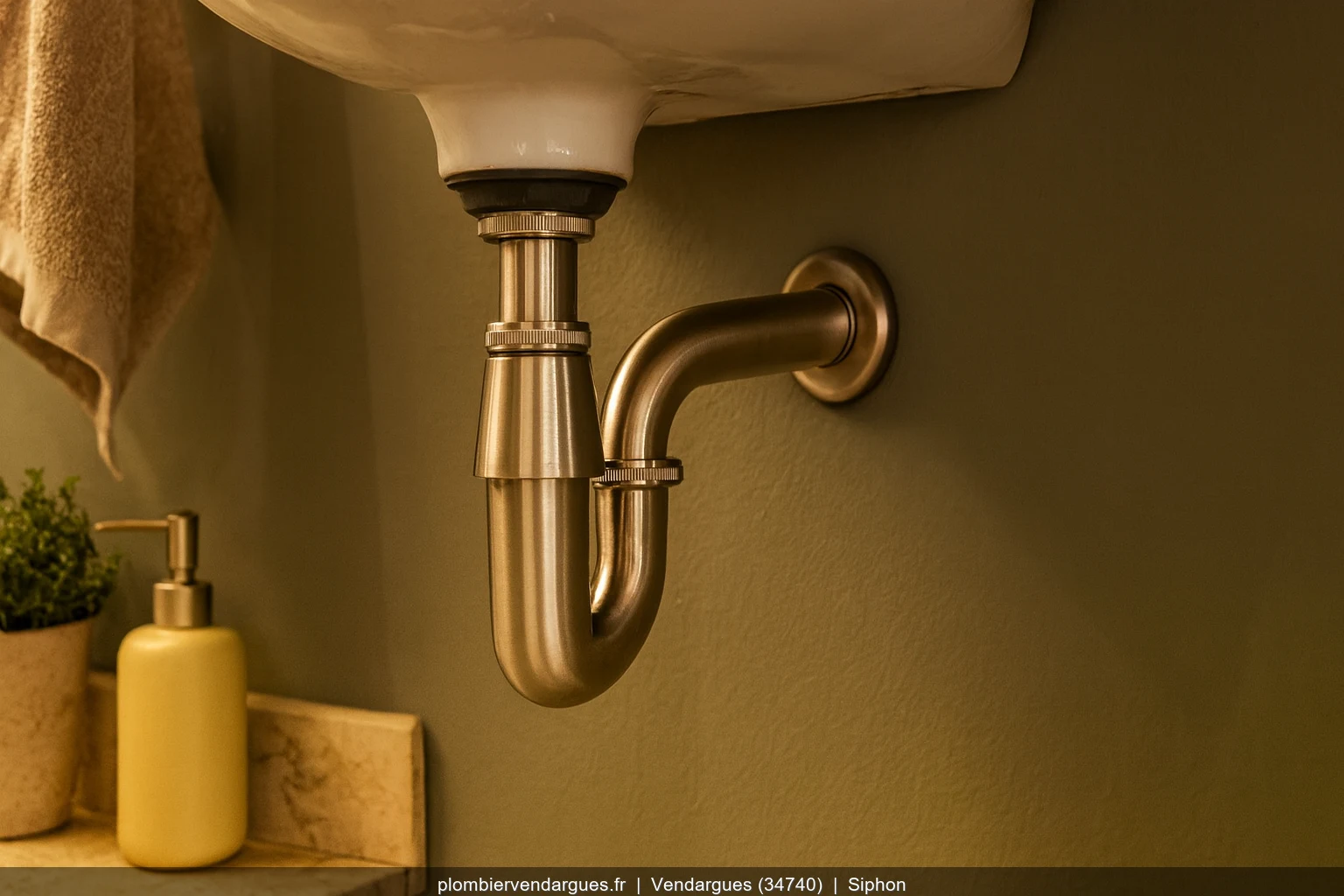 Remplacement siphon sous lavabo par plombier a Vendargues (34740)