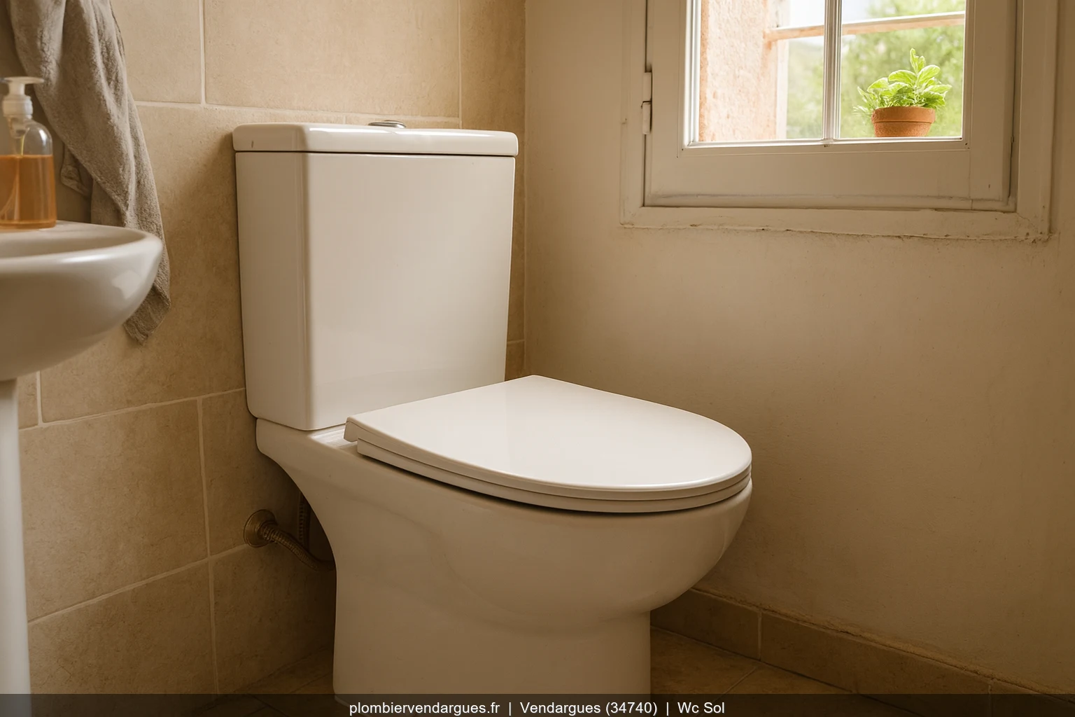 Pose WC au sol Allia Paris par plombier a Vendargues (34740)